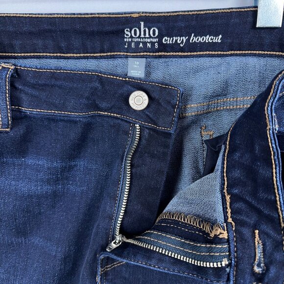 New York Company Curvy Bootcut Jeans Womens Size 18 Tall Mid Rise Blue - Picture 5 of 13